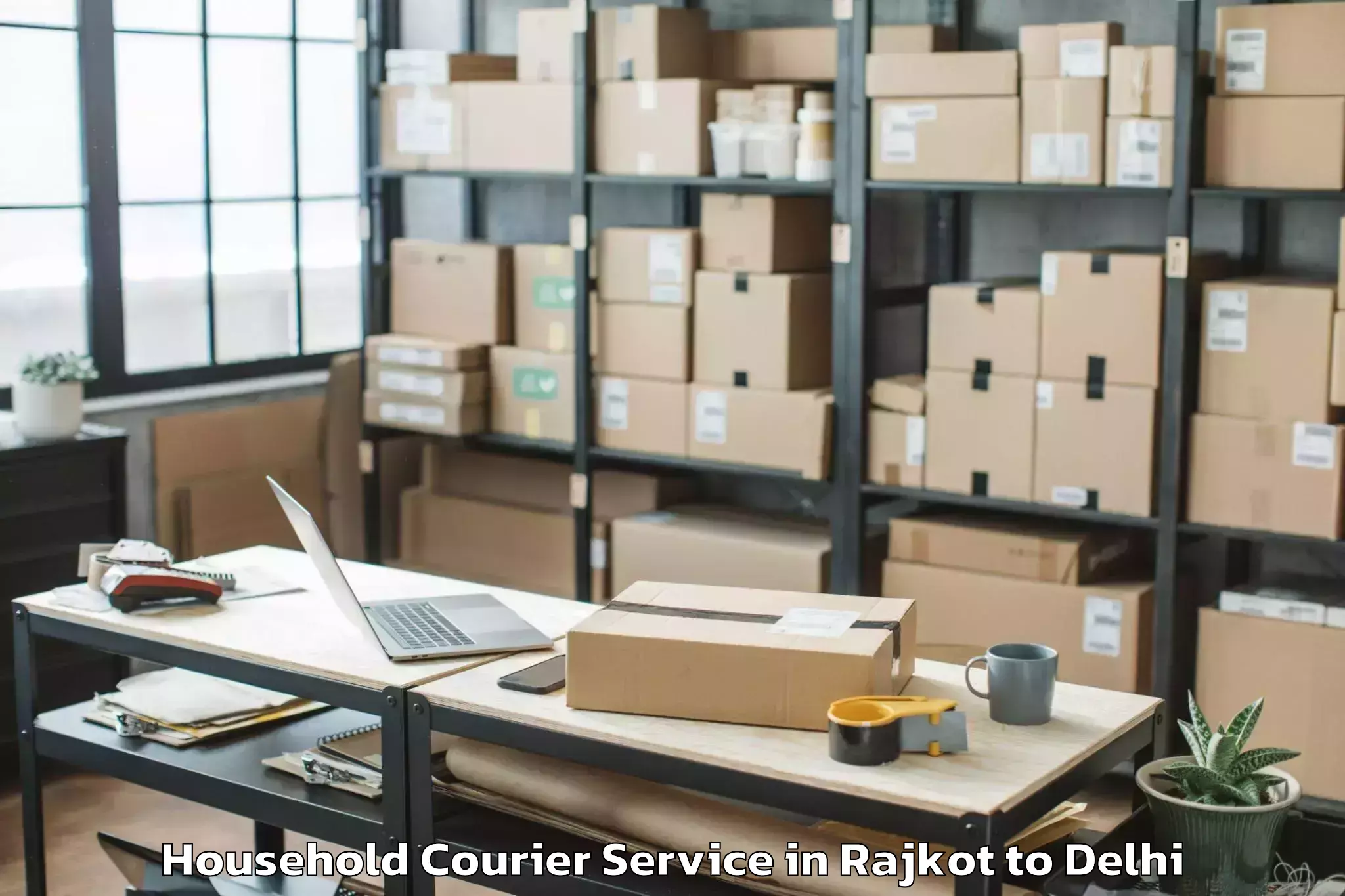 Hassle-Free Rajkot to Badarpur Household Courier